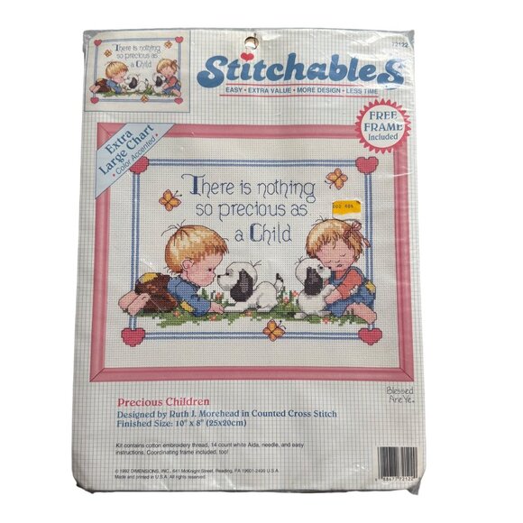 Stitchables Precious Children Counted Cross Stitch Kit Frame Supplies - Picture 1 of 7